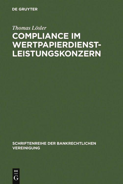 Produktbild: Compliance im Wertpapierdienstleistungskonzern
