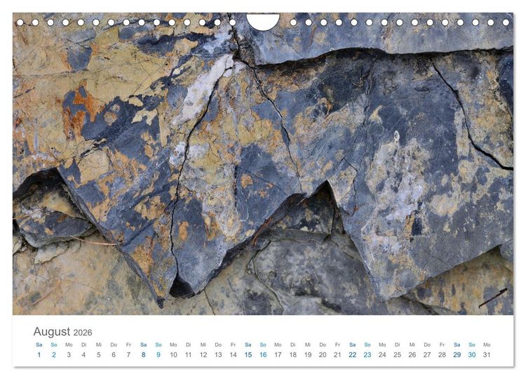Produktbild: Die Natur als K&uuml;nstlerin - Sch&ouml;nheit der Steine (Wandkalender 2026 DIN A4 quer), CALVENDO Monatskalender