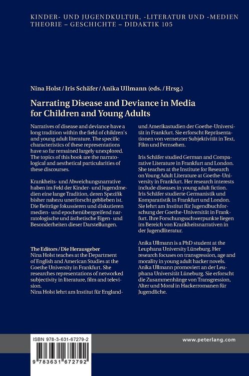 Produktbild: Narrating Disease and Deviance in Media for Children and Young Adults / Krankheits- und Abweichungsnarrative in kinder- und jugendliterarischen Medien