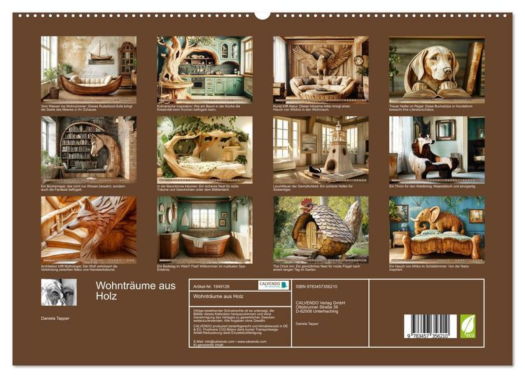 Produktbild: Wohntr&auml;ume aus Holz (hochwertiger Premium Wandkalender 2026 DIN A2 quer), Kunstdruck in Hochglanz