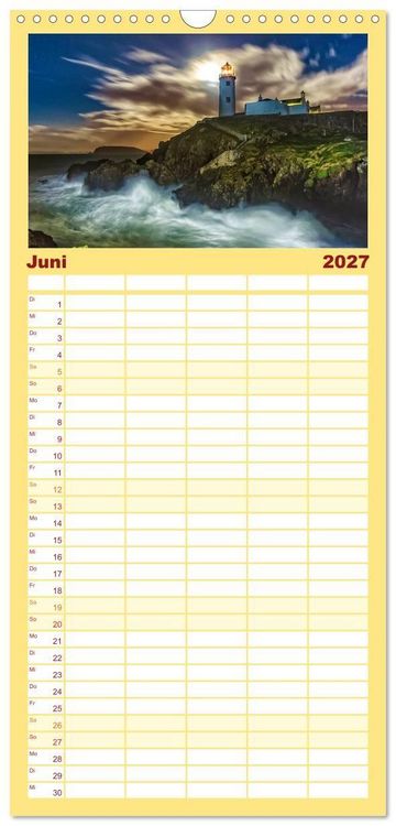 Produktbild: Familienplaner 2027 - Leuchtt&uuml;rme - maritime Wegweiser mit 5 Spalten (Wandkalender, 21 x 45 cm) CALVENDO