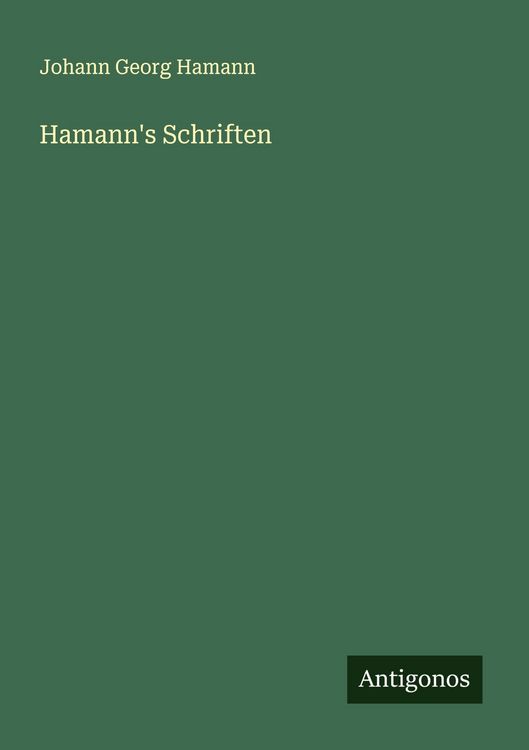 Produktbild: Hamann's Schriften
