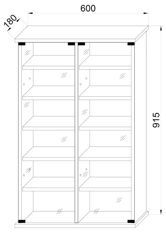 Produktbild: Holz CD DVD Stand Regal Schrank Glast&uuml;r Tilano L