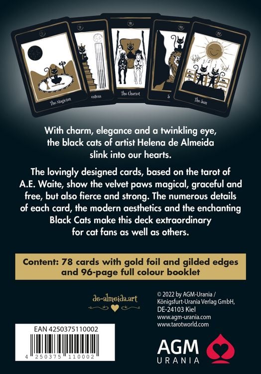 Produktbild: Golden Black Cat Tarot - High quality slip lid box with gold foil