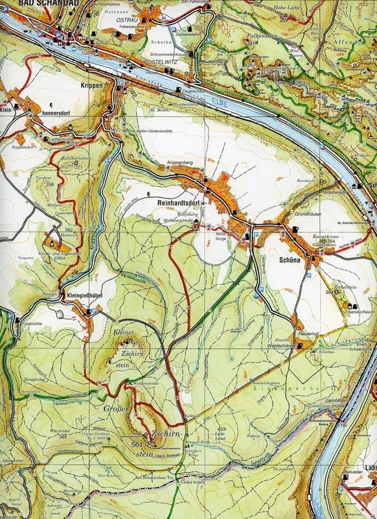 Produktbild: Gro&szlig;e Karte der S&auml;chsischen Schweiz 1:30000