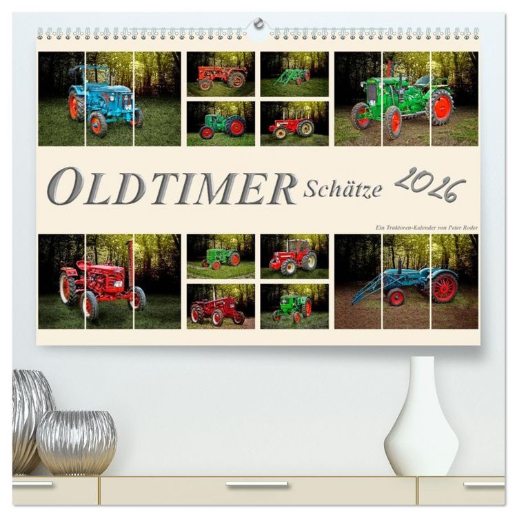 Produktbild: Oldtimer Sch&auml;tze. Ein Traktoren-Kalender (hochwertiger Premium Wandkalender 2026 DIN A2 quer), Kunstdruck in Hochglanz
