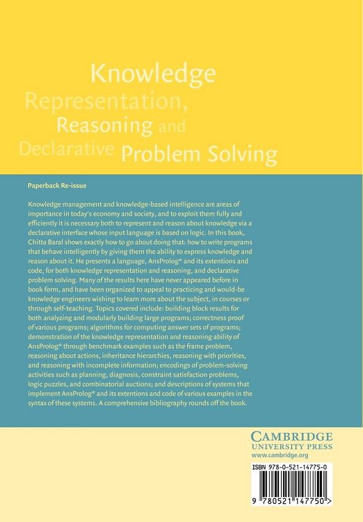 Produktbild: Knowledge Representation, Reasoning and Declarative Problem Solving