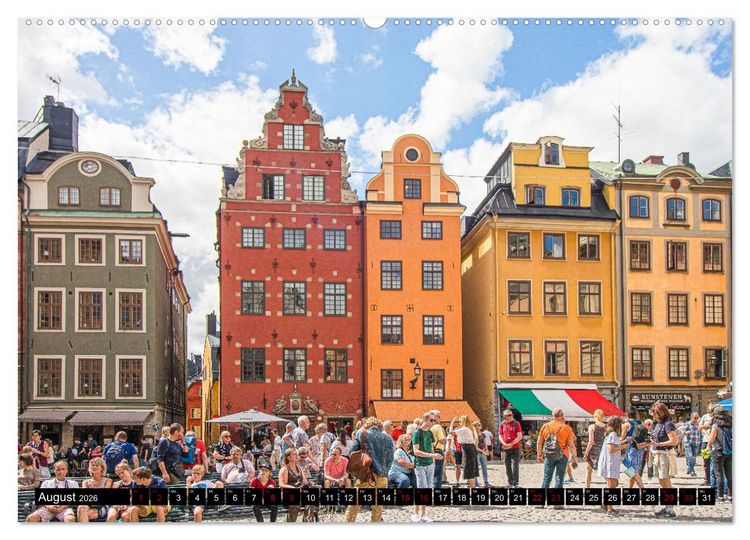 Produktbild: Farbenfrohe H&auml;user, Wohnen in Europa (hochwertiger Premium Wandkalender 2026 DIN A2 quer), Kunstdruck in Hochglanz