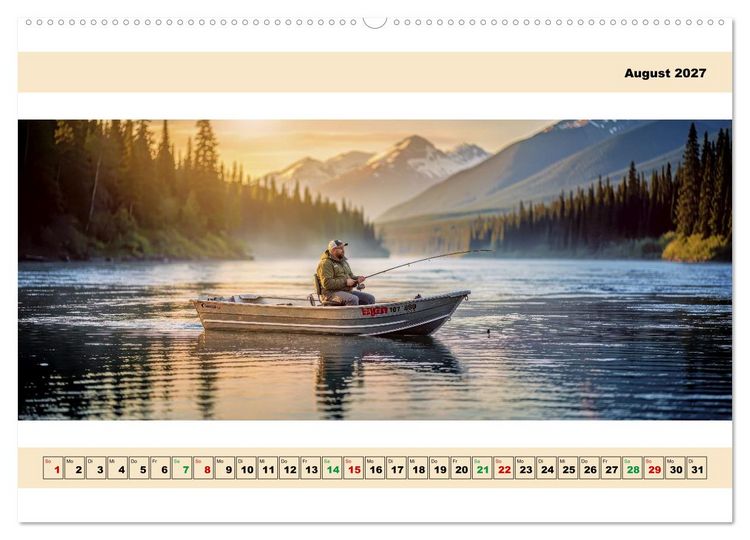 Produktbild: Alaska - Angeln auf Lachs - Panorama (hochwertiger Premium Wandkalender 2027 DIN A2 quer), Kunstdruck in Hochglanz