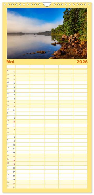 Produktbild: Familienplaner 2026 - Neufundland - wilde Sch&ouml;nheit im Atlantik mit 5 Spalten (Wandkalender, 21 x 45 cm) CALVENDO