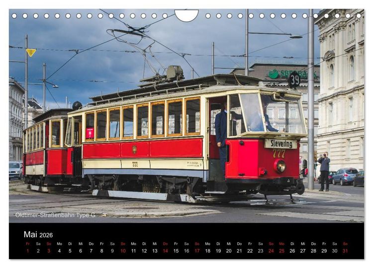 Produktbild: Historische Stra&szlig;enbahnen in Wien (Wandkalender 2026 DIN A4 quer), CALVENDO Monatskalender