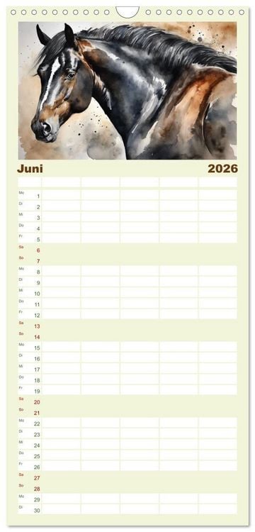 Produktbild: Familienplaner 2026 - Elegant und anmutig mit 5 Spalten (Wandkalender, 21 x 45 cm) CALVENDO