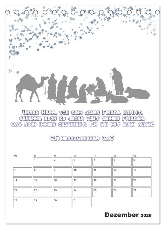 Produktbild: drei.sechzehn - Der Jesus Kalender (Tischkalender 2026 DIN A5 hoch), CALVENDO Monatskalender