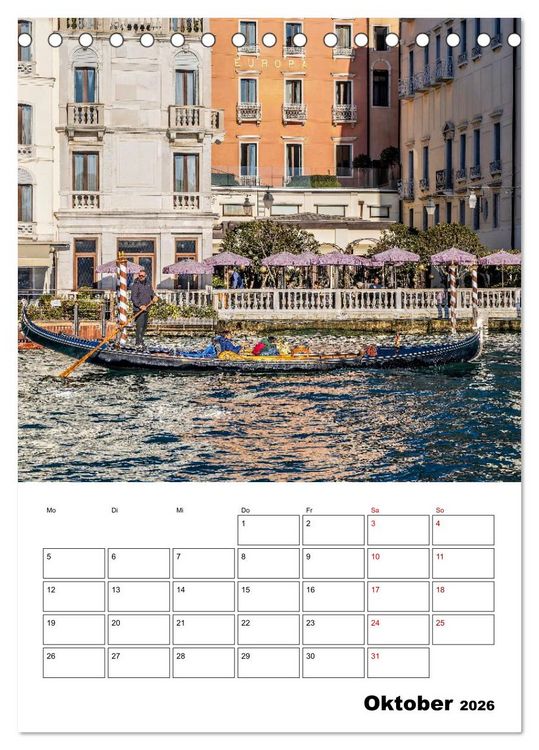 Produktbild: Venedig Kulisse der Serenissima - Terminplaner (Tischkalender 2026 DIN A5 hoch), CALVENDO Monatskalender