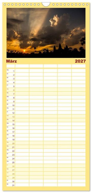 Produktbild: Familienplaner 2027 - Magisches Kambodscha mit 5 Spalten (Wandkalender, 21 x 45 cm) CALVENDO
