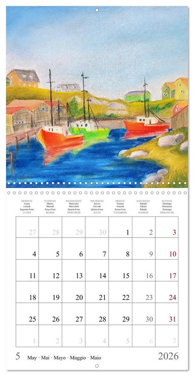 Produktbild: Maritime Adventures - Colourfully painted boats (Wall Calendar 2026 12 &times; 12 Inch) CALVENDO 12 Month Wall Calendar