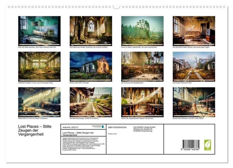 Produktbild: Lost Places &ndash; Stille Zeugen der Vergangenheit (hochwertiger Premium Wandkalender 2027 DIN A2 quer), Kunstdruck in Hochglanz