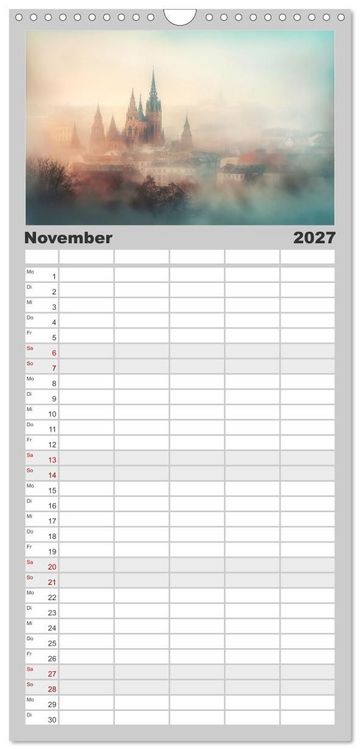 Produktbild: Familienplaner 2027 - Fantasiest&auml;dte mit 5 Spalten (Wandkalender, 21 x 45 cm) CALVENDO