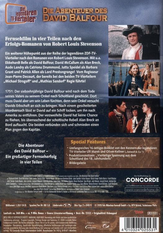 Produktbild: Die Abenteuer des David Balfour [2 DVDs]