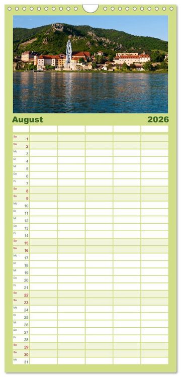 Produktbild: Familienplaner 2026 - &Ouml;sterreichs Donau mit 5 Spalten (Wandkalender, 21 x 45 cm) CALVENDO