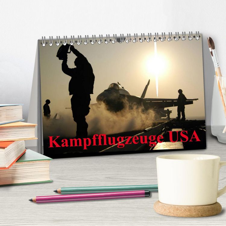 Produktbild: Kampfflugzeuge USA (Tischkalender 2026 DIN A5 quer), CALVENDO Monatskalender