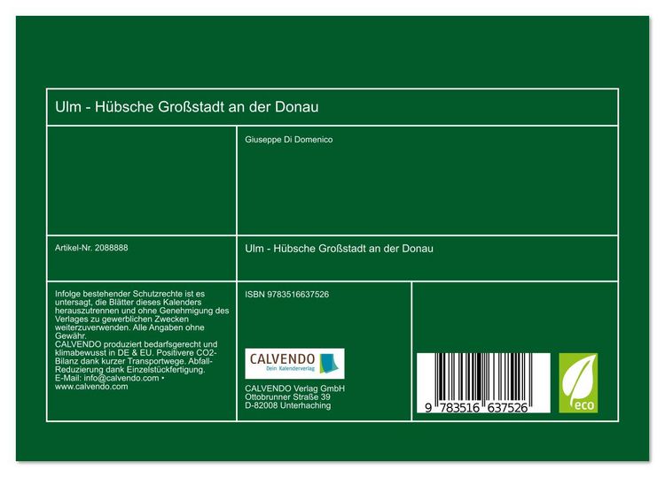 Produktbild: Ulm - H&uuml;bsche Gro&szlig;stadt an der Donau (Tischkalender 2026 DIN A5 quer), CALVENDO Monatskalender