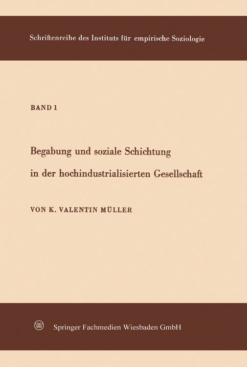 Produktbild: Begabung und soziale Schichtung in der hochindustrialisierten Gesellschaft
