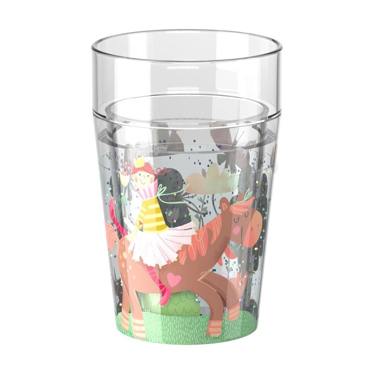Produktbild: Glitzerbecher, Prinzessin & Pferd Motiv 1
