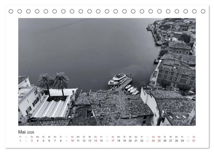 Produktbild: Limone sul Garda schwarzwei&szlig; (Tischkalender 2026 DIN A5 quer), CALVENDO Monatskalender
