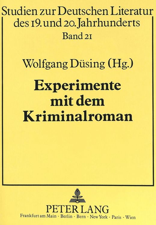 Produktbild: Experimente mit dem Kriminalroman