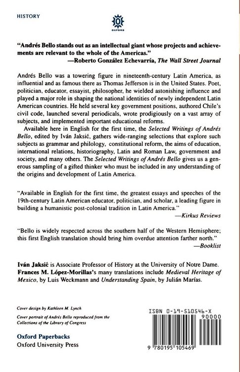 Produktbild: Selected Writings of Andr S Bello