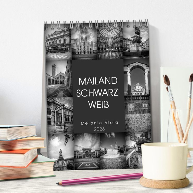 Produktbild: MAILAND SCHWARZWEI&szlig; (Tischkalender 2026 DIN A5 hoch), CALVENDO Monatskalender