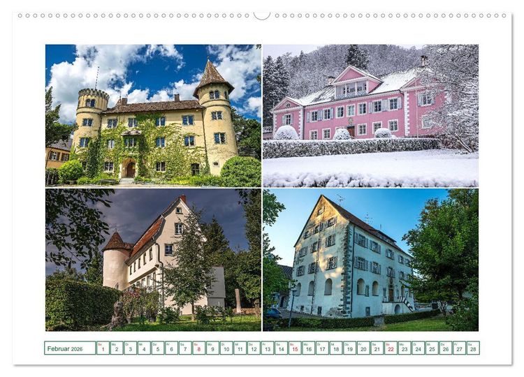 Produktbild: Bekannte und weniger bekannte Schl&ouml;sser und Burgen rund um dem Bodensee (hochwertiger Premium Wandkalender 2026 DIN A2 quer), Kunstdruck in Hochglanz