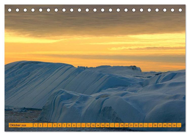 Produktbild: EISIGE GIGANTEN in der DISKOBUCHT (Tischkalender 2026 DIN A5 quer), CALVENDO Monatskalender