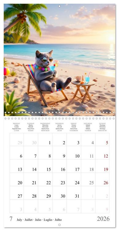 Produktbild: A British Shorthair's Escapes (Wall Calendar 2026 12 &times; 12 Inch) CALVENDO 12 Month Wall Calendar
