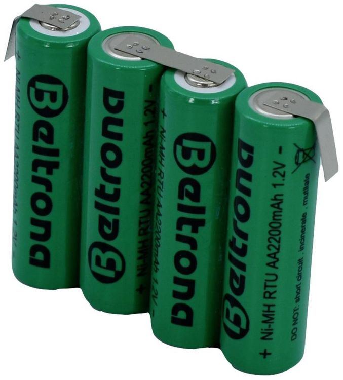 Produktbild: Beltrona RTU4AAZ Akkupack 4x Mignon (AA) Z-L&ouml;tfahne NiMH 4.8V 2200 mAh