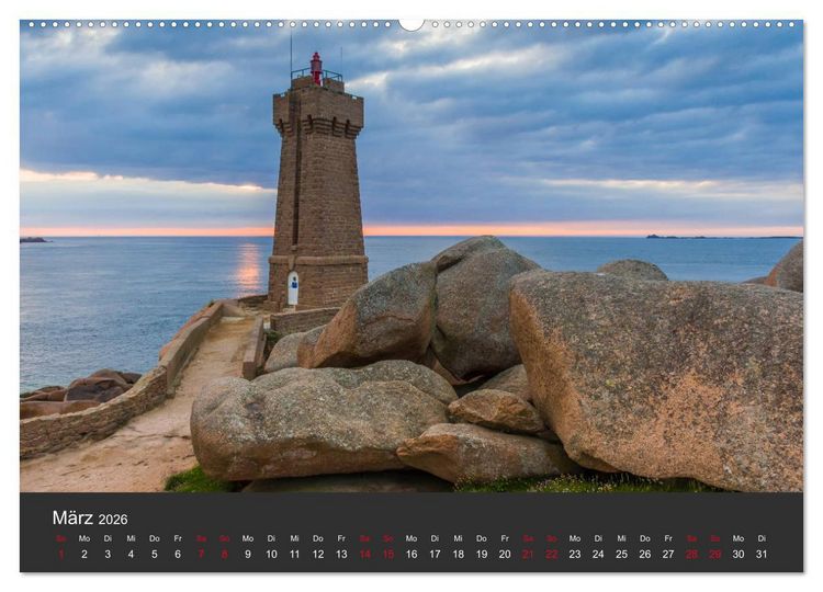 Produktbild: C&ocirc;te de Granit Rose - Ein K&uuml;stenbereich in der Bretagne (hochwertiger Premium Wandkalender 2026 DIN A2 quer), Kunstdruck in Hochglanz