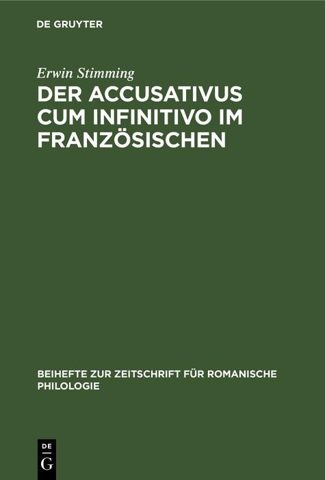 Produktbild: Der Accusativus cum infinitivo im Franz&ouml;sischen