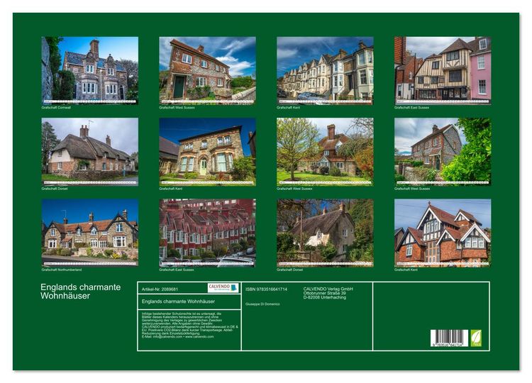 Produktbild: Englands charmante Wohnh&auml;user (Wandkalender 2026 DIN A2 quer), CALVENDO Monatskalender