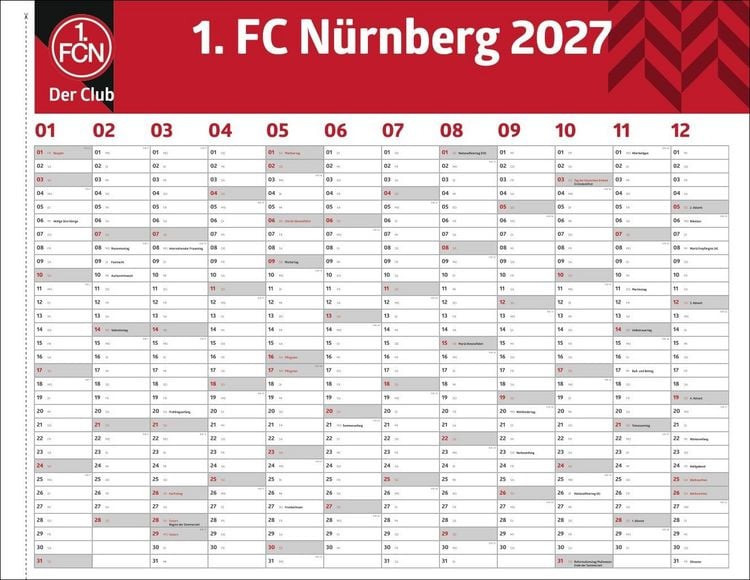 Produktbild: 1. FC N&uuml;rnberg Posterkalender 2027