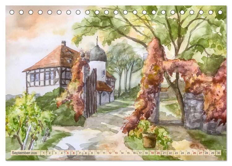 Produktbild: Dresden und das Elbtal - Ein Aquarellkalender von Claudia Pinkau (Tischkalender 2026 DIN A5 quer), CALVENDO Monatskalender