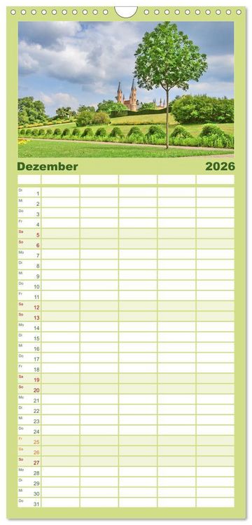 Produktbild: Familienplaner 2026 - Schlossgarten Neustrelitz mit 5 Spalten (Wandkalender, 21 x 45 cm) CALVENDO