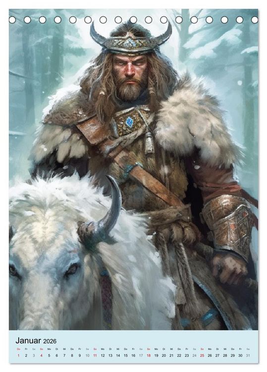 Produktbild: Fantasy Krieger. B&auml;renk&auml;mpfer aus dem Norden (Tischkalender 2026 DIN A5 hoch), CALVENDO Monatskalender