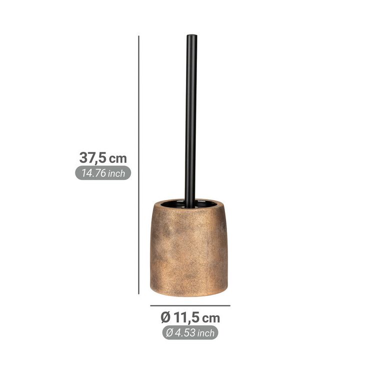 Produktbild: WC-Garnitur Mod. Tremea, bronze, keramik, schwarz, &Oslash;11.5x37.5 cm, inklusive Edelstahl-B&uuml;rstenhalter