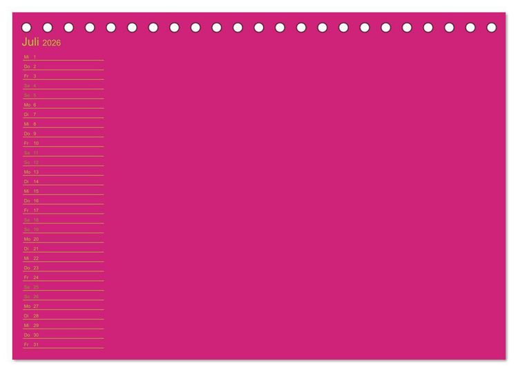 Produktbild: Bastel-Geburtstagskalender pink / Geburtstagskalender (Tischkalender 2026 DIN A5 quer), CALVENDO Monatskalender