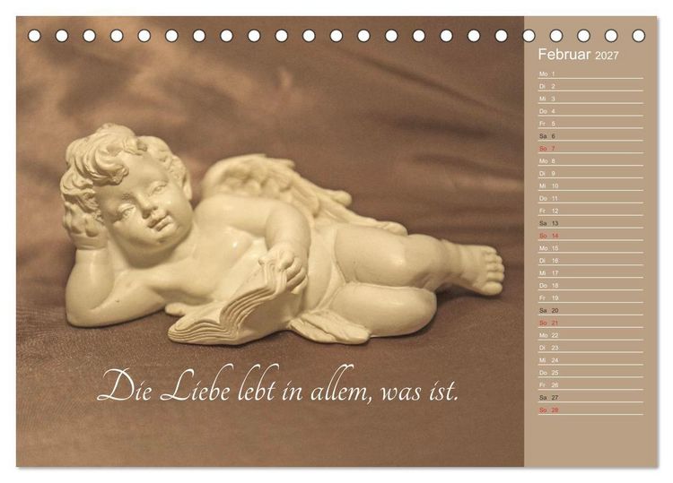Produktbild: Engel - Die Worte der Liebe (Tischkalender 2027 DIN A5 quer), CALVENDO Monatskalender