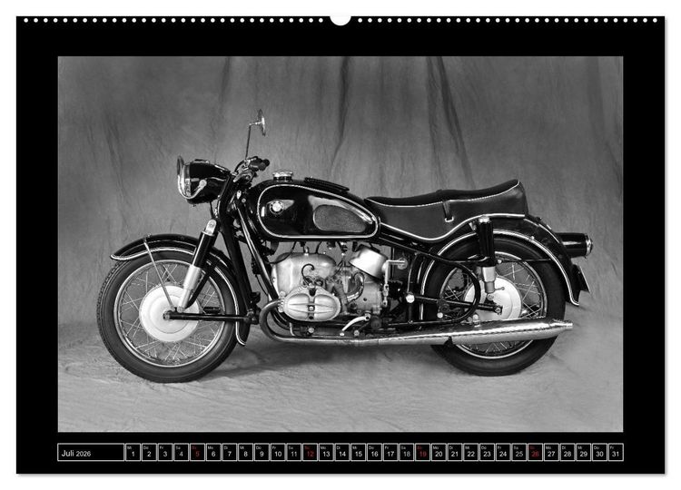 Produktbild: BMW R69S in schwarzweiss (Wandkalender 2026 DIN A2 quer), CALVENDO Monatskalender