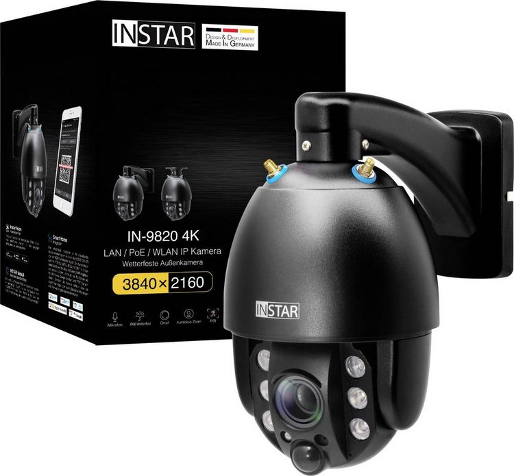 Produktbild: INSTAR IN-9820 4K schwarz 18003 IP &Uuml;berwachungskamera