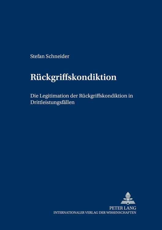 Produktbild: Rueckgriffskondiktion