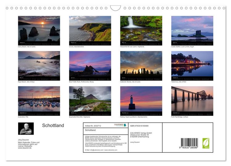 Produktbild: Schottland (Wandkalender 2026 DIN A3 quer), CALVENDO Monatskalender